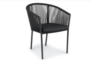 REIMS STACKABLE DINING CHAIR (12053)  -  ALU BLACK