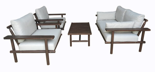 LARUNA LOUNGE SET  –  WOOD ACACIA VINTAGE DARK TEAK LOOK foto 1