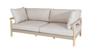 BERGA LOUNGEBANK (MET LAGE ZIJKUSSEN) 90X240X58CM (1036) - TOUW PLAT 20MM TAUPE