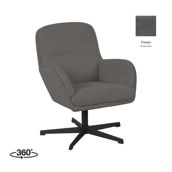 LABEL51 Fauteuil Moss – Antraciet – Cosmo foto 1