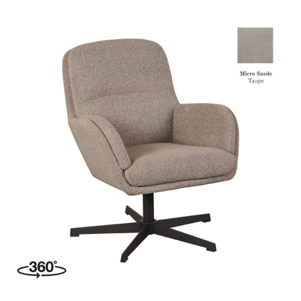 LABEL51 Fauteuil Moss – Taupe – Micro Suede foto 1