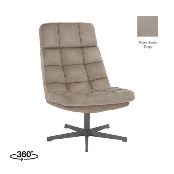 LABEL51 Fauteuil Alvar – Taupe – Micro Suede foto 1