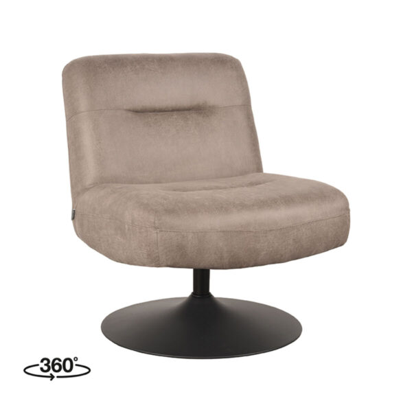 LABEL51 Fauteuil Eli – Taupe – Microfiber foto 1