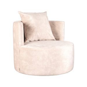 LABEL51 Fauteuil Evy - Naturel - Velours