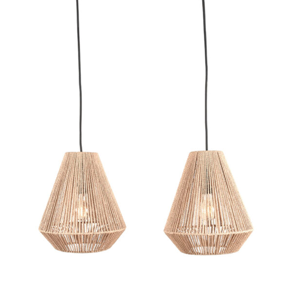 LABEL51 Hanglamp Ibiza – Naturel – Jute – 2-Lichts foto 1