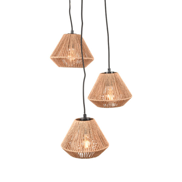 LABEL51 Hanglamp Ibiza – Naturel – Jute – 3-Lichts foto 1