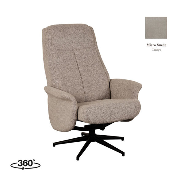 LABEL51 Fauteuil Bergen – Taupe – Micro Suede foto 1