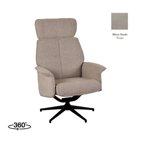 LABEL51 Fauteuil Verdal – Taupe – Micro Suede foto 1