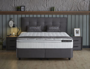 Boxspring Skybedd Modebedd 140x200 Antraciet met Opbergruimte