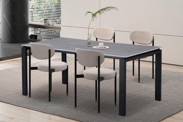 PROMO – Tafel ‘Zeus’ 180 cm Rechthoekig Steen Grijs (3c) foto 1