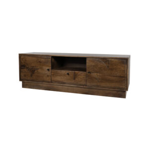 TV dressoir 150 met 2 deuren, 1 lade en 1 open vak, Dark Walnut