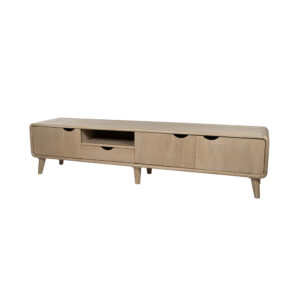 TV dressoir 190 met 3 deuren, 1 lade en 1 open vak, Acacia Wheathered Wood