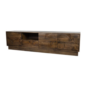 TV dressoir 190 met 3 deuren, 1 lade en 1 open vak, Dark Walnut