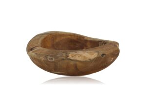 Fruitschaal medium (Behandeld met Bijenwas)- ø28-35x10 - Naturel - Teak