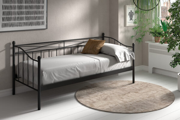 Bed ‘Sablo’ 90×200 met lattenbodem Zwart (1c) foto 1