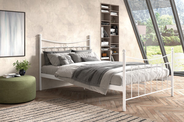 Bed ‘Sacha’ 140×200 met lattenbodem Wit (2c) foto 1