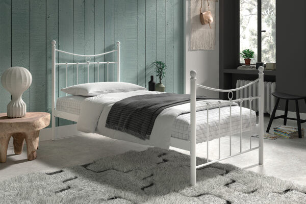 Bed ‘Sacha’ 90×200 met lattenbodem Wit (2c) foto 1