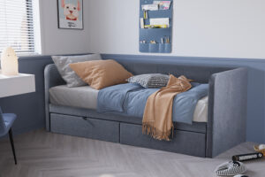 PROMO - Bed 'Parma' 90x200 met lattenbodem Grijs (2c)