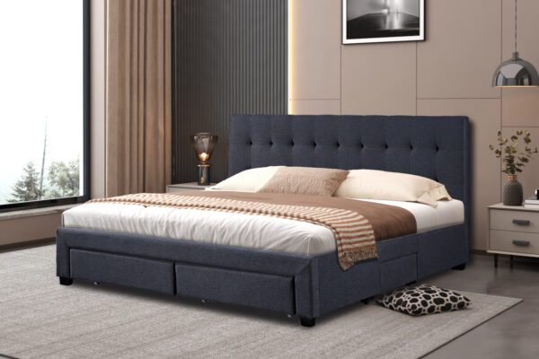 PROMO – Bed ‘Matera’ 160×200 met lattenbodem Grijs (3c) foto 1