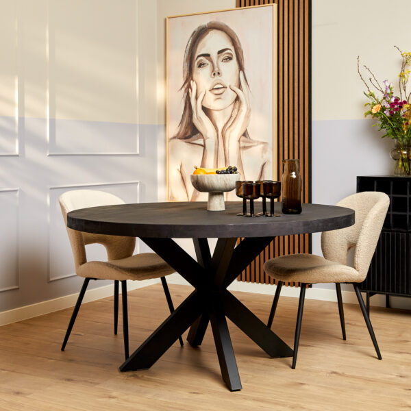 Eetkamertafel Denver Black | Rond | 120 cm foto 1