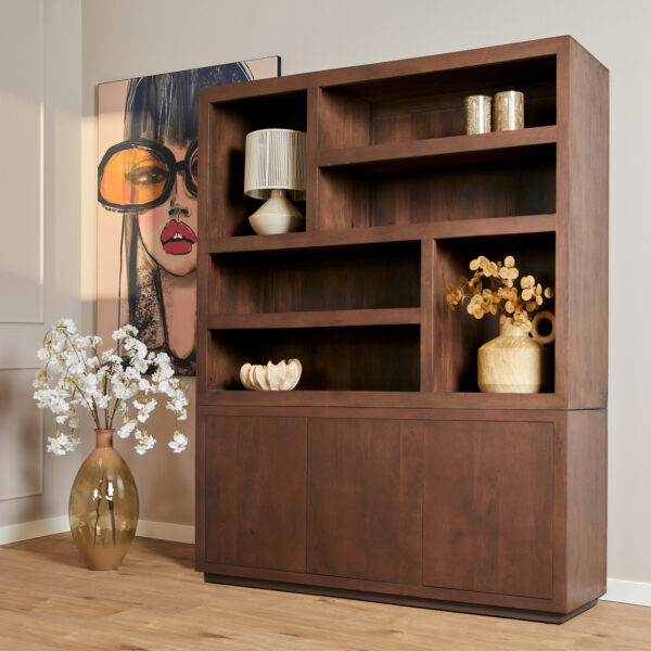 Vakkenkast Brussel Walnut XL | 160 cm foto 1