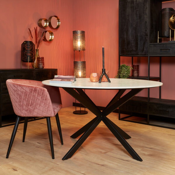 Eetkamertafel Lynn | Rond | Wit marmer | 130 CM foto 1