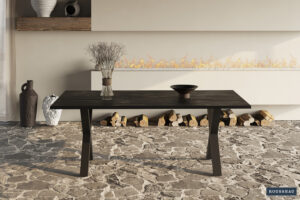 Tafel 'Elena' 200 cm Rechthoekig Mango hout zwart (2c)