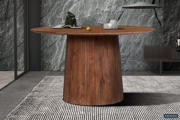 Tafel ‘Miguel’ 130 cm Rond Mango hout Lichtbruin (2c) foto 1