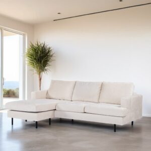 3 seater sofa CL L+R, fabric Loris 01, L720 champagne