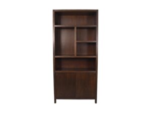 HSM Collection-Wandkast Met 5 Vakken L-100x42x215-Bruin-Teak Fineer