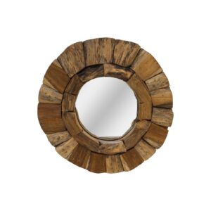 HSM Collection-Ronde Spiegel-40X40X4-Naturel-Teak