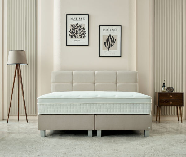 Boxspring Vida Velvet Beige 140×200 foto 1