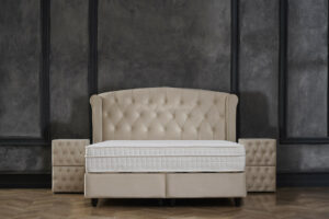 Opbergboxspring Aurora Velvet Beige 90x200