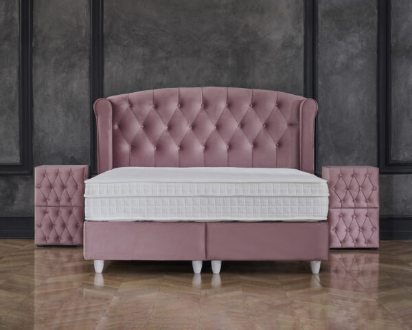 Opbergboxspring Aurora Velvet Roze 160×200 foto 1