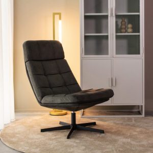 LABEL51 Fauteuil Alvar - Antraciet - Cosmo - Excl. Hocker