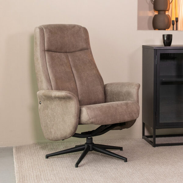 LABEL51 Fauteuil Bergen – Taupe – Micro Suede – Excl. Hocker foto 1