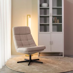 LABEL51 Fauteuil Alvar - Naturel - Boucle - Excl. Hocker