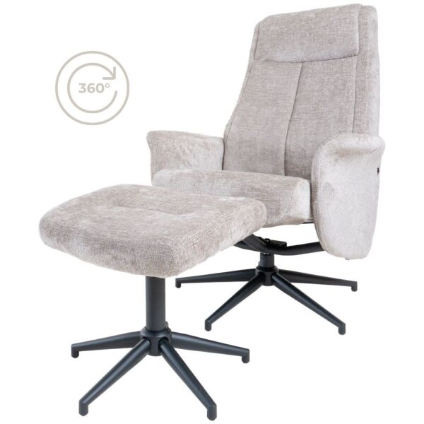 Relaxfauteuil Bindy + Hocker – Perfect Harmony – Taupe 04 foto 1