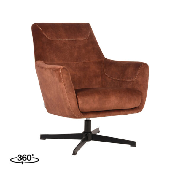 LABEL51 Fauteuil Toby – Rust – Velours foto 1