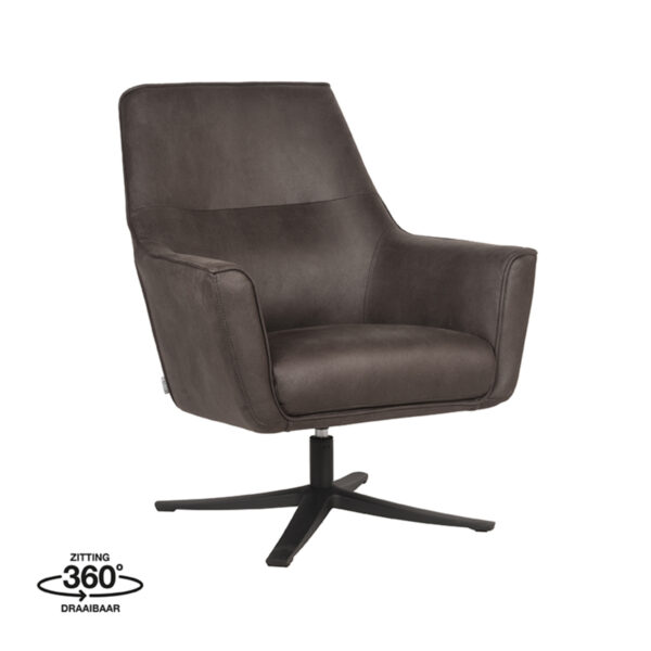 LABEL51 Fauteuil Tod – Antraciet – Microfiber foto 1