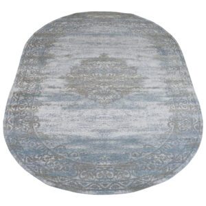 Vloerkleed Adel Medaillon Light Grey 26007 - Ovaal 160 x 230 cm