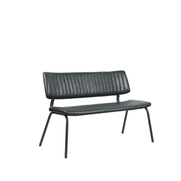 LABEL51 Eetkamerbank Gusto – Zwart – PU-Leder – 120 cm foto 1